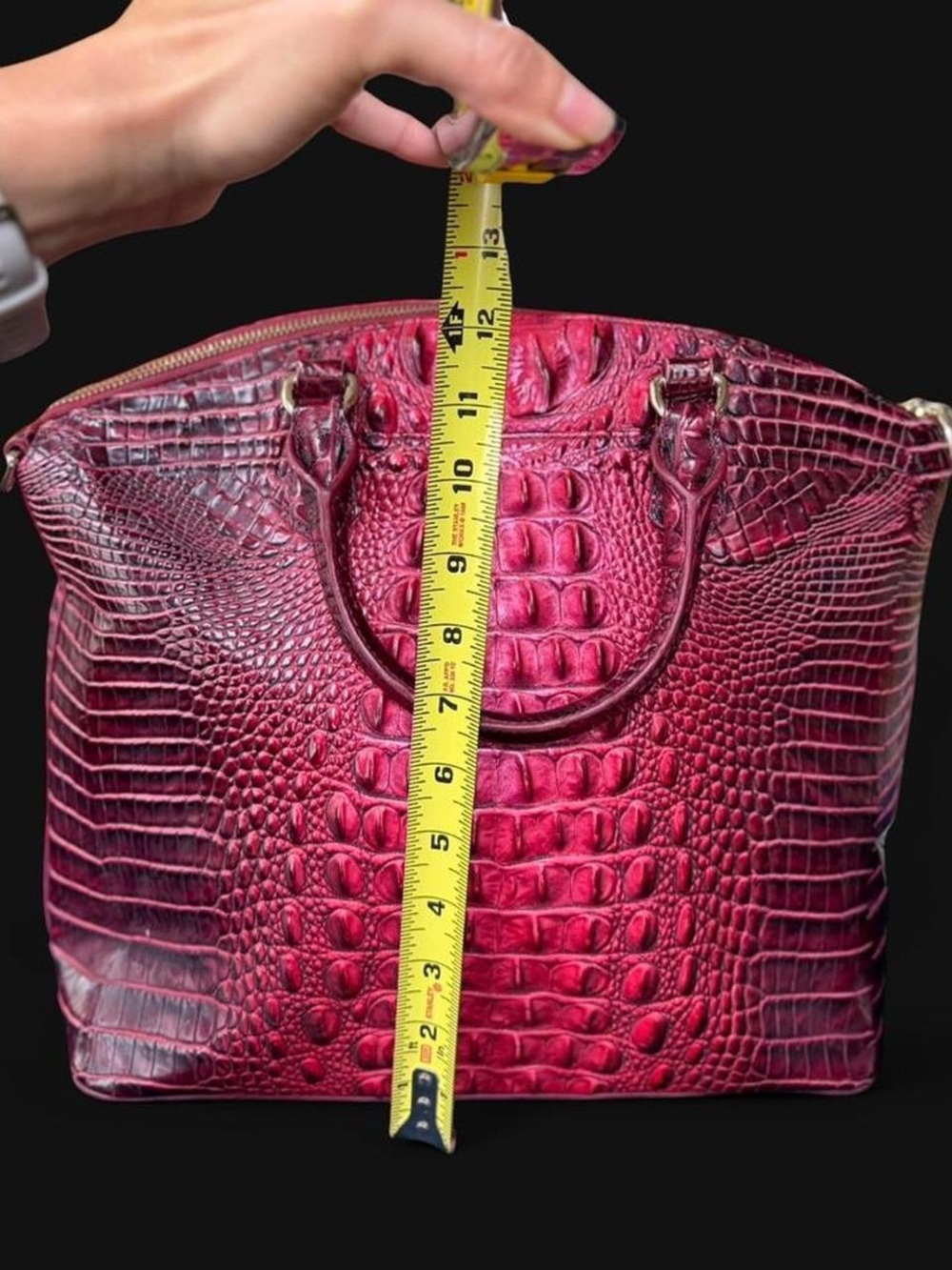 Brahmin Large Duxbury Rose Ombré Croc-Embossed Leather Tote - Picture 5 of 8